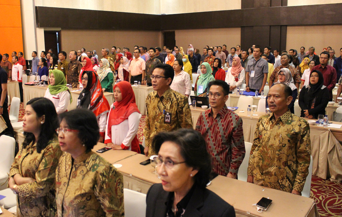 PERWAKILAN PTN se-Indonesia hadir dalam Pelatihan SAKIP dan Pengadaan Barang/Jasa di Lingkungan PTN" di Hotel Santika, Gubeng, Surabaya, Selasa (28/8). (Foto: Feri Fenoria Rifa'i)