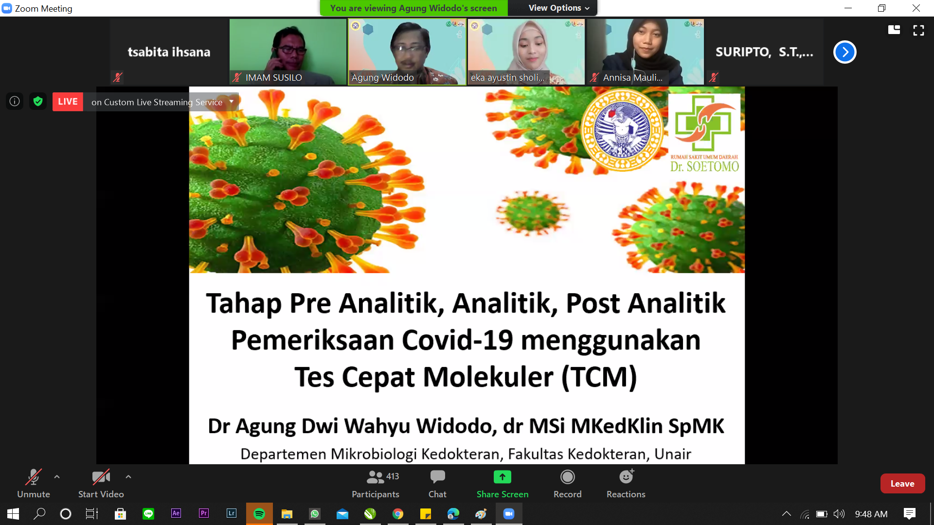 Read more about the article Diskusikan Tes Cepat Molekuler, Webinar Hima D3 TLM Jaring 3.500 Peserta