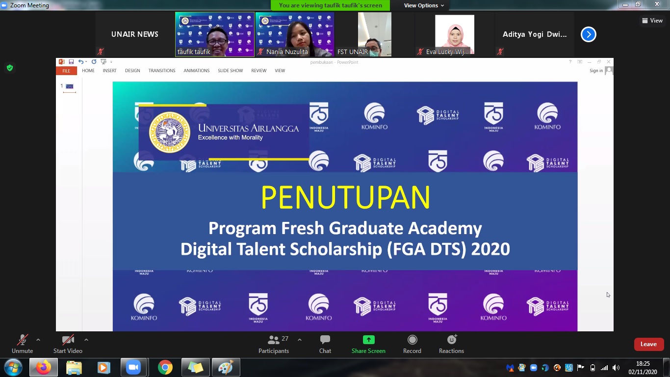 Read more about the article SI UNAIR Akhiri Kegiatan Fresh Graduate Academy Secara Online
