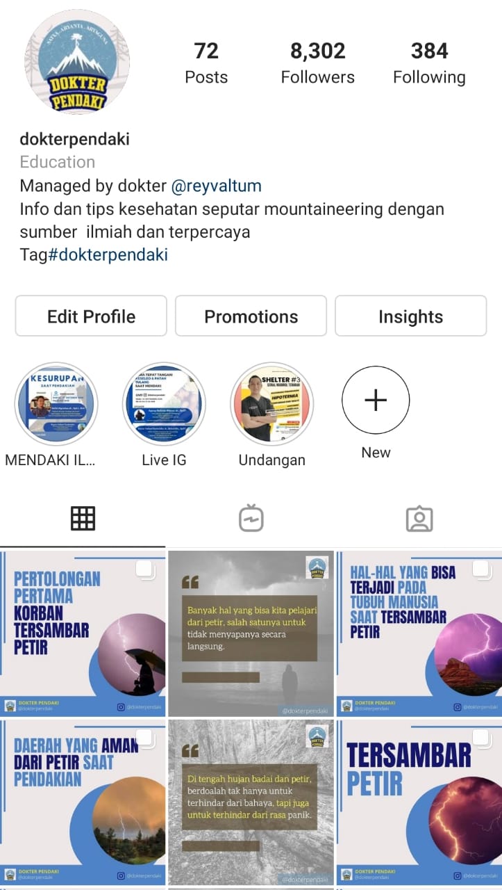 Read more about the article @dokterpendaki, first mountaineering educational platform made by Faculty of Medicine alumnus