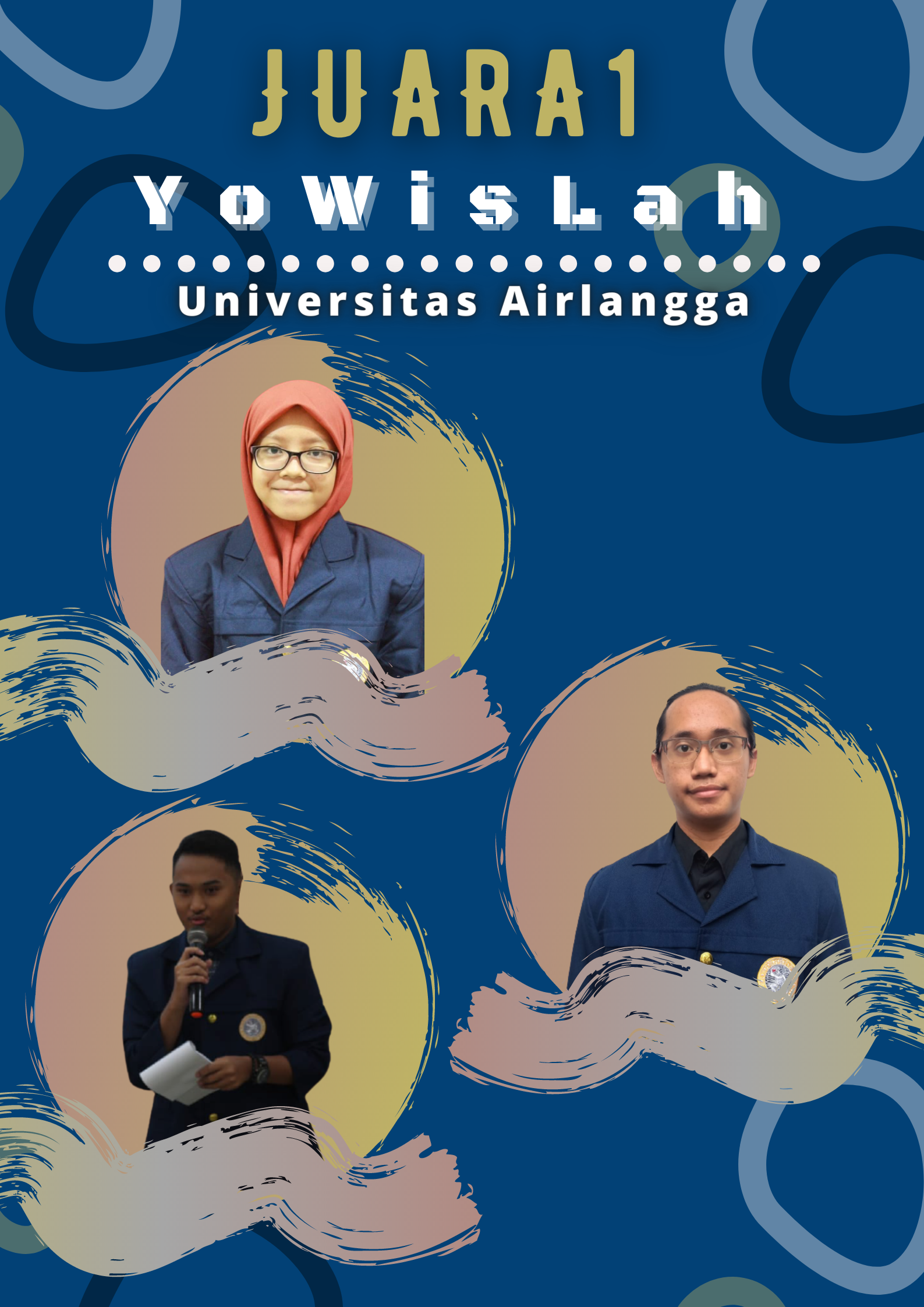 Read more about the article Sempat Terkendala Sinyal, Tiga Mahasiswa UNAIR Juara 1 Debat Nasional DENDCO