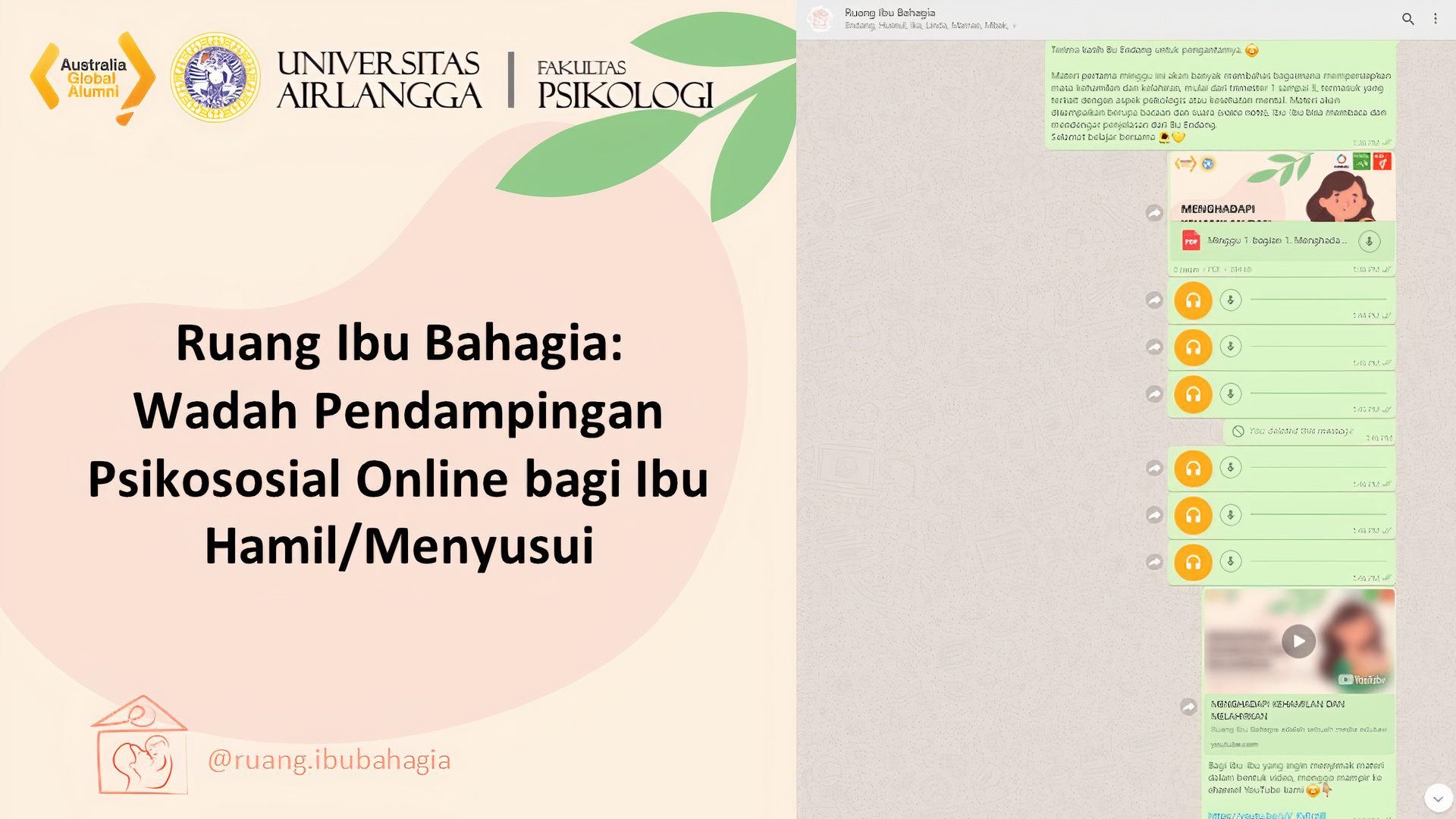 Read more about the article Psikologi UNAIR Bentuk Ruang Ibu Bahagia, Pendampingan Psikososial Online bagi Ibu di Surabaya