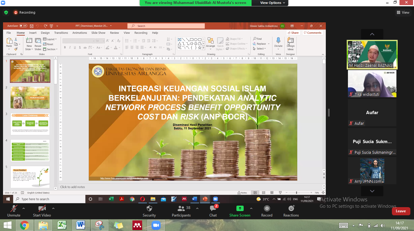 Read more about the article UNAIR research team holds dissemination of Islamic socio-economic finance research with various expert