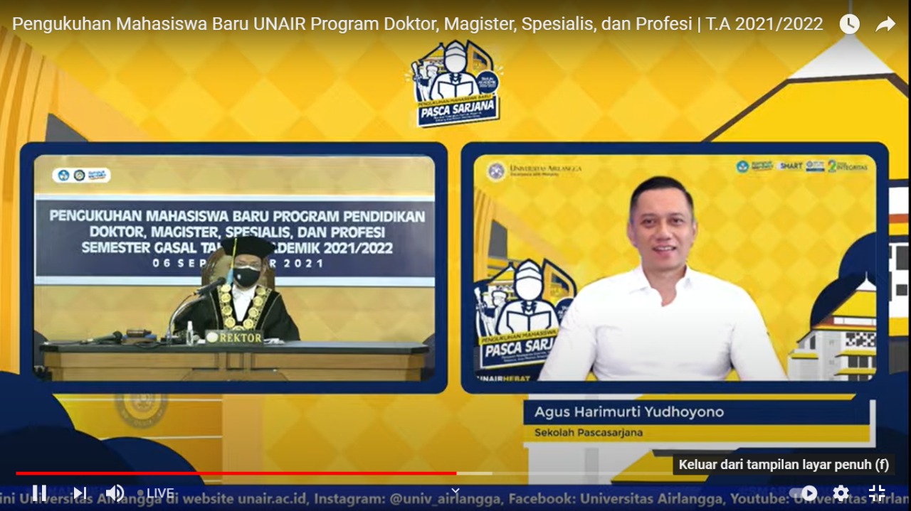 Read more about the article Siapkan SDM Unggul, AHY Jadi Maba Program Doktor di UNAIR