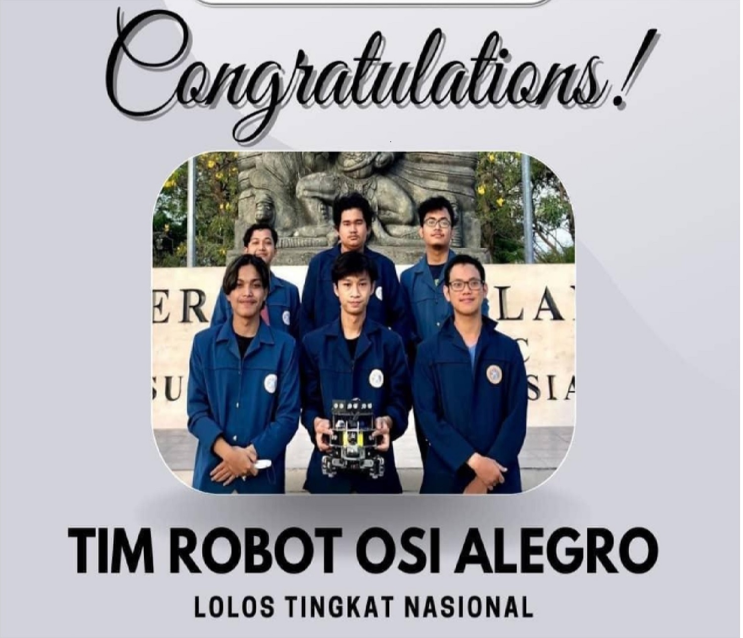 Tim Robot ALEGRO Vokasi UNAIR Lolos Finalis Nasional KR1 2021