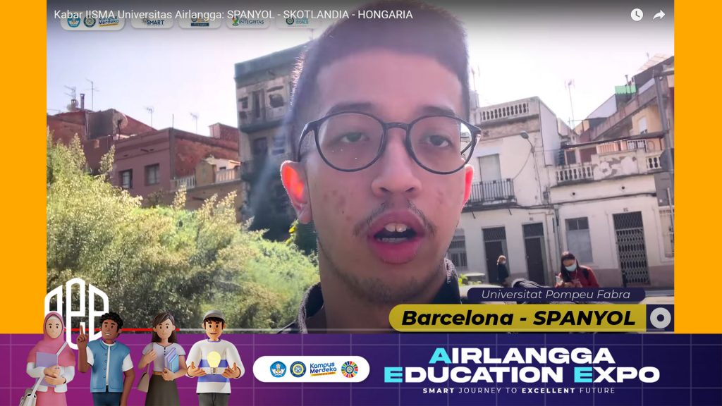 SALAH seorang peserta IISMA dari FISIP UNAIR saat berada di kampus di Barcelona, Spanyol.