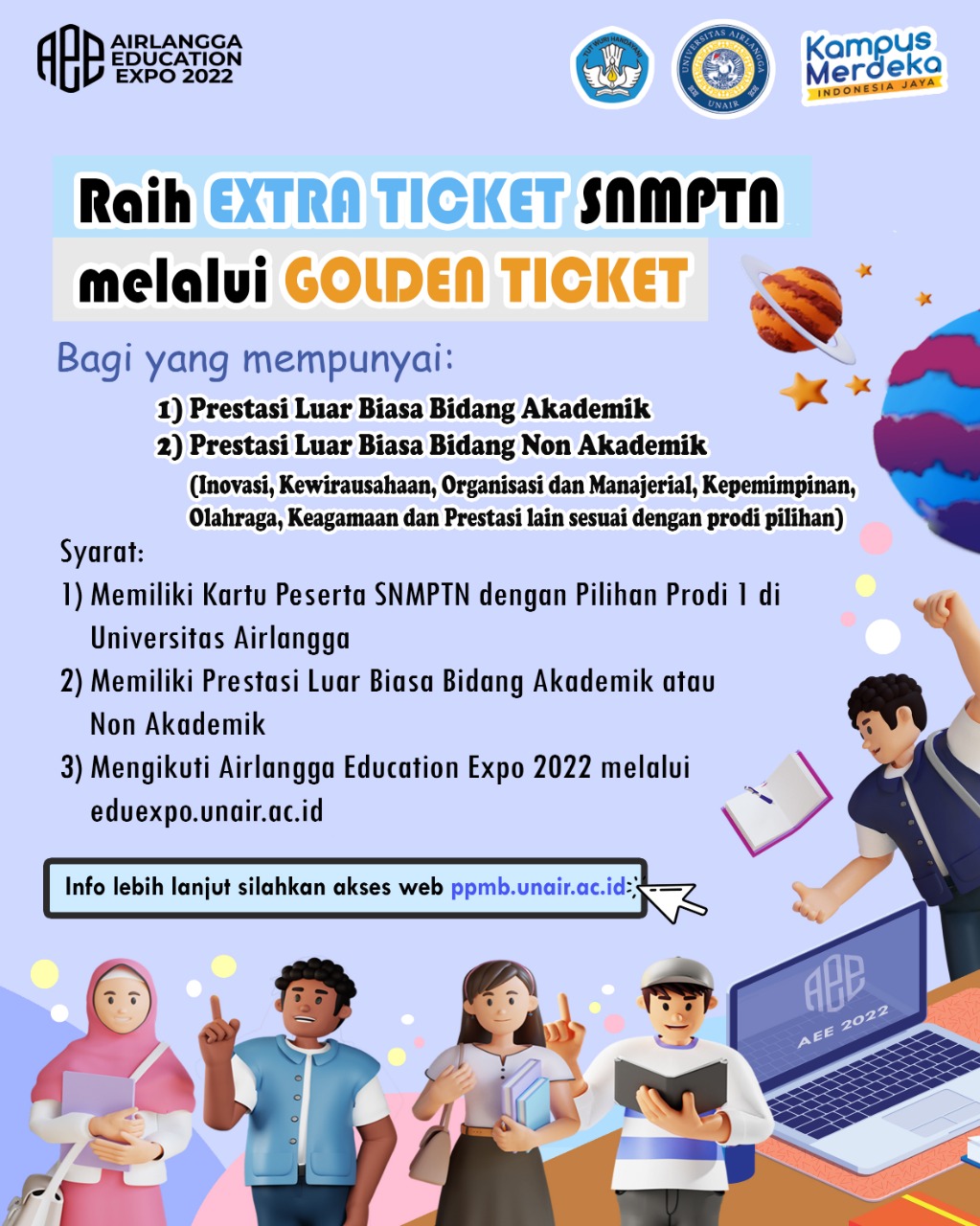 Read more about the article Raih Extra Ticket SNMPTN UNAIR Melalui Golden Ticket